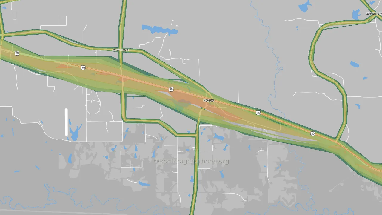 Hoard, TX Map of Noise Levels in Hoard