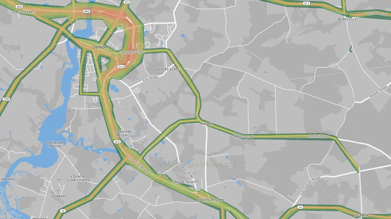 Hobbs, MD Map of Noise Levels in Hobbs