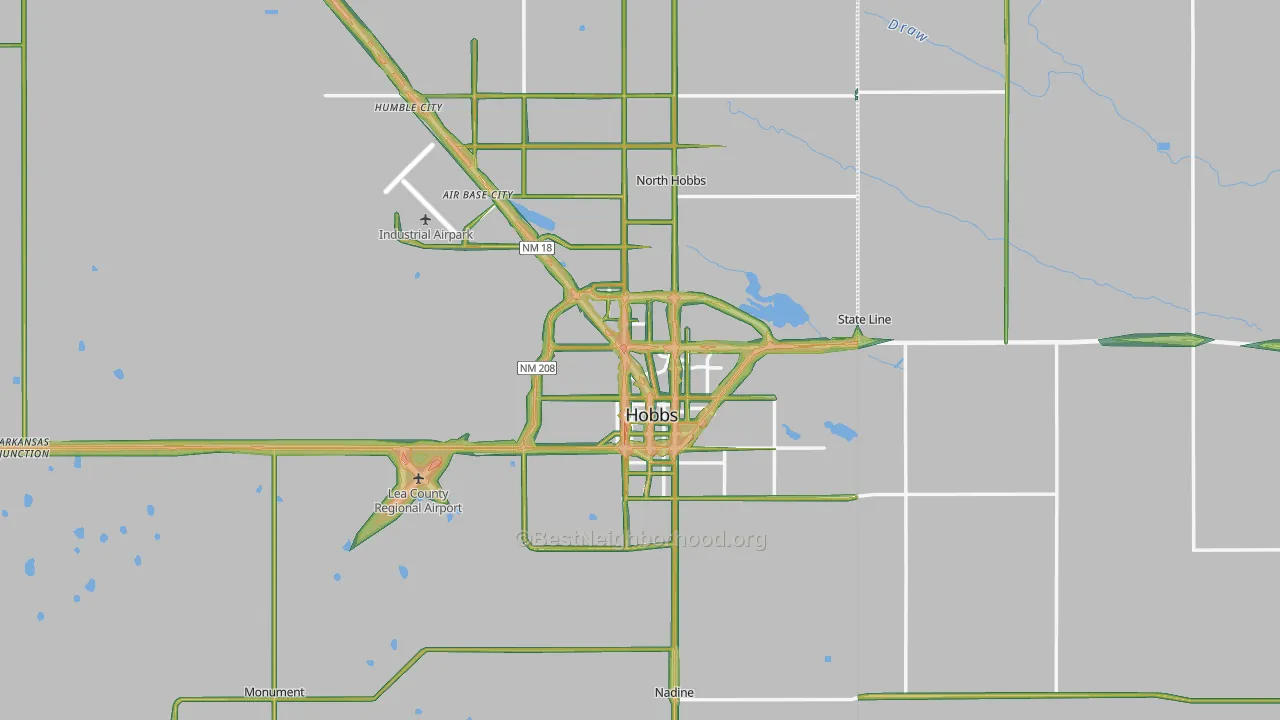 Hobbs, NM Map of Noise Levels in Hobbs