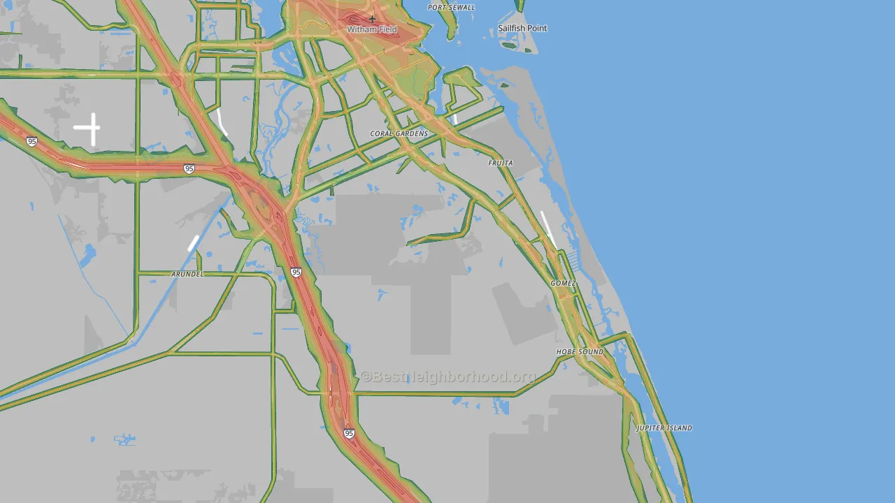 Hobe Sound, FL Map of Noise Levels in Hobe Sound