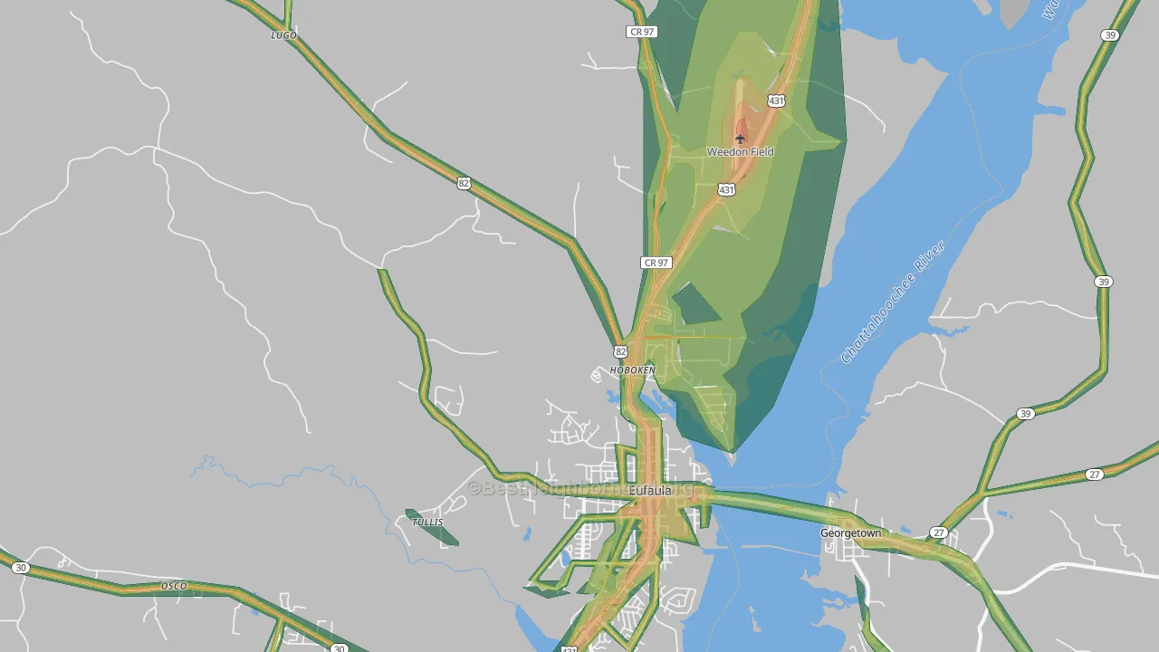 Hoboken, AL Map of Noise Levels in Hoboken