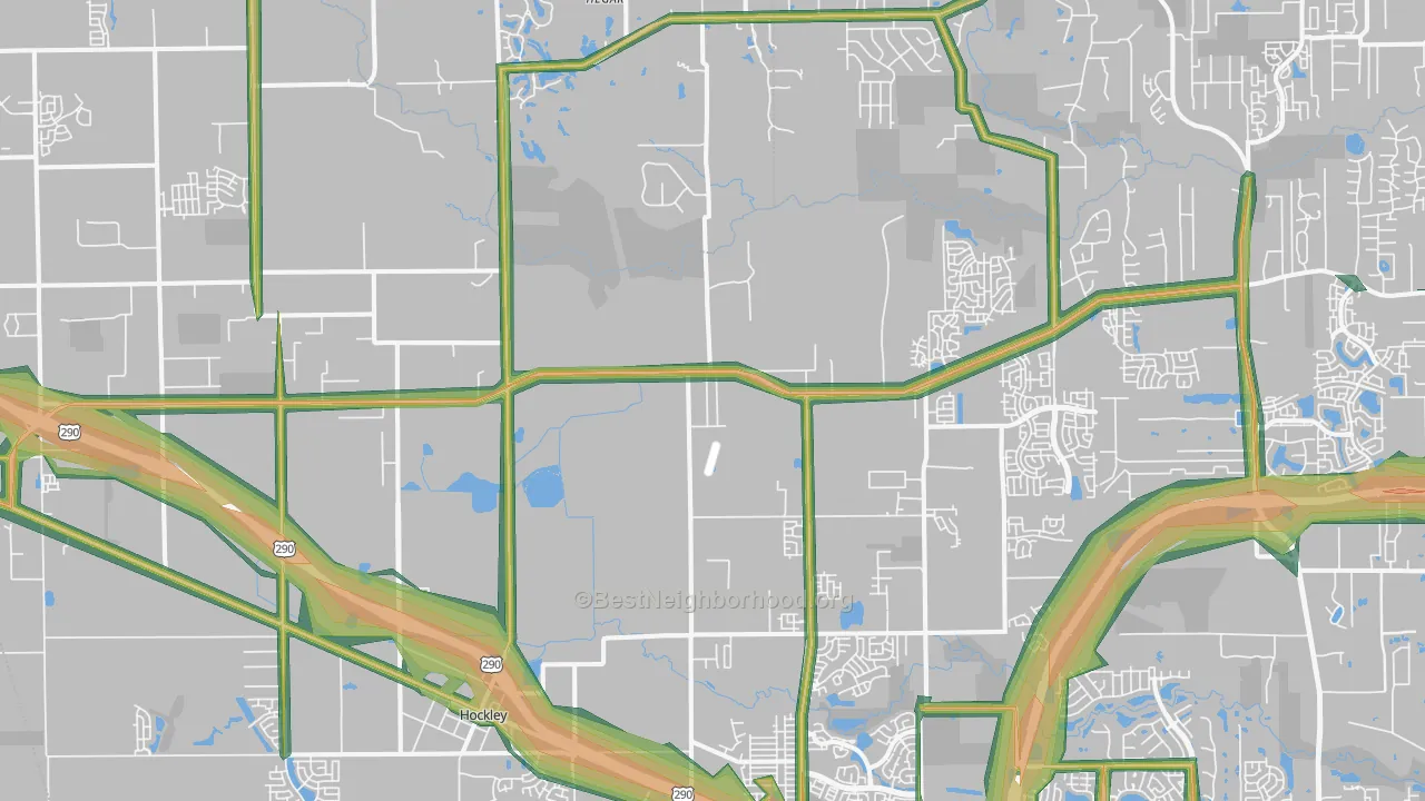 Hockley, TX Map of Noise Levels in Hockley