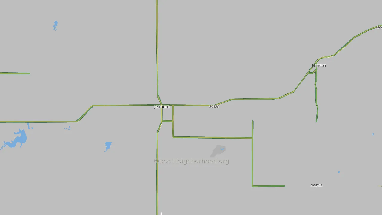 Hodgeman County, KS Map of Noise Levels in Hodgeman County