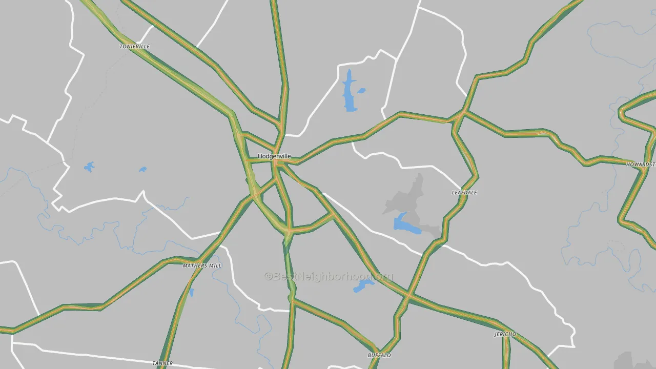 Hodgenville, KY Map of Noise Levels in Hodgenville