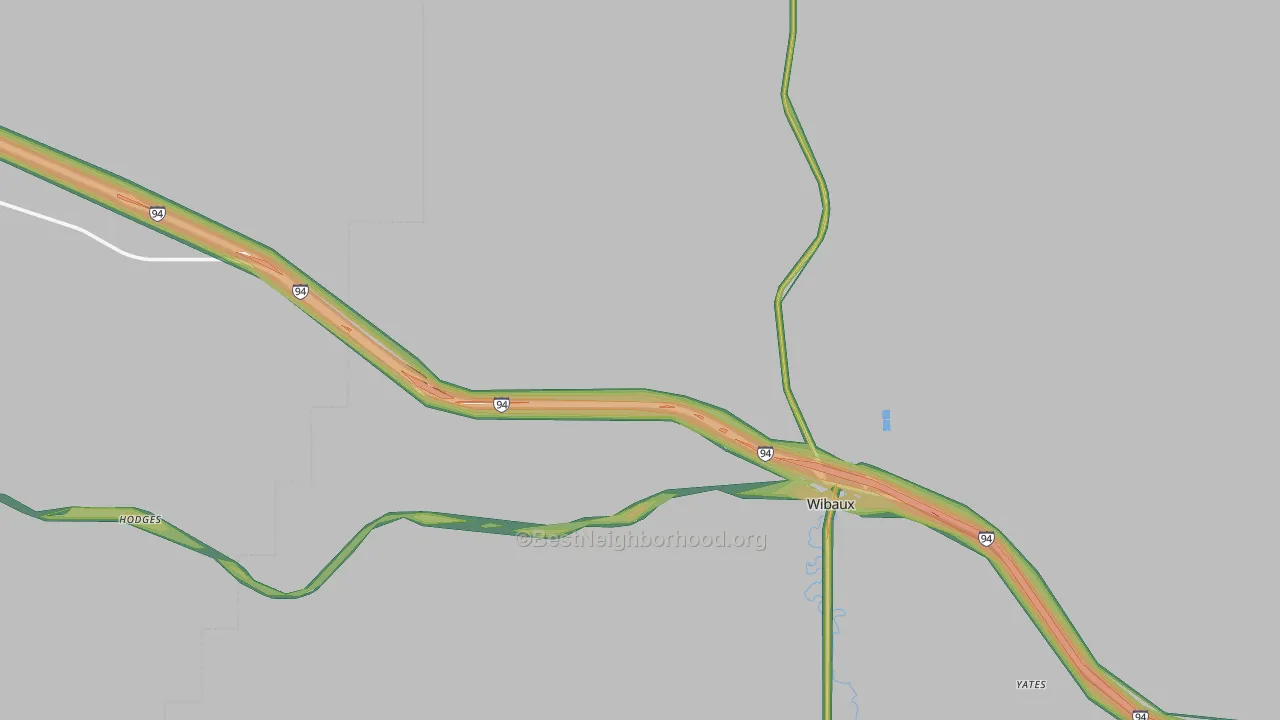 Hodges, MT Map of Noise Levels in Hodges