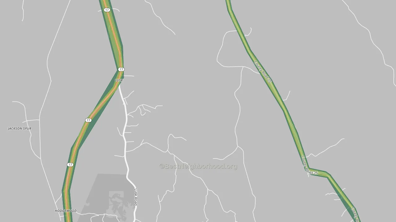 Hodgewood, AL Map of Noise Levels in Hodgewood