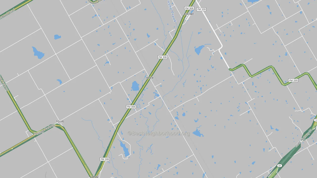 Hoen, TX Map of Noise Levels in Hoen