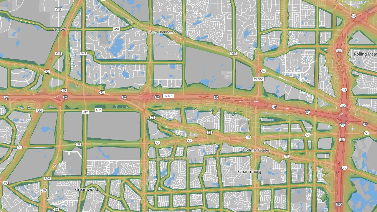 Hoffman Estates, IL Map of Noise Levels in Hoffman Estates