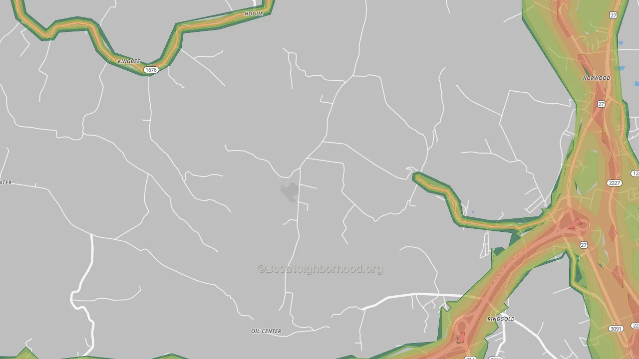 Hogue, KY Map of Noise Levels in Hogue