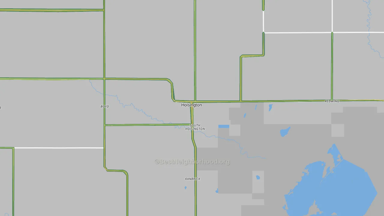 Hoisington, KS Map of Noise Levels in Hoisington