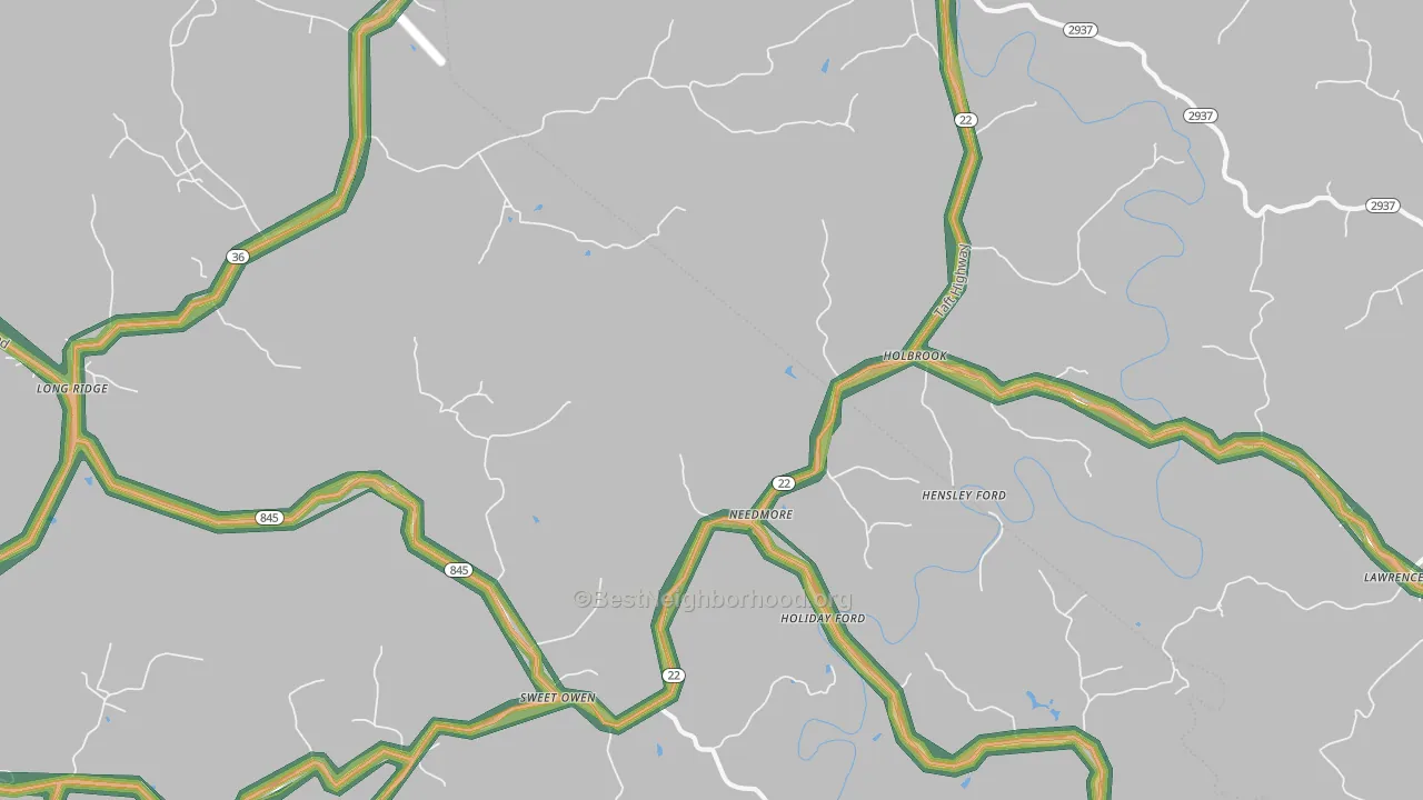 Holbrook, KY Map of Noise Levels in Holbrook