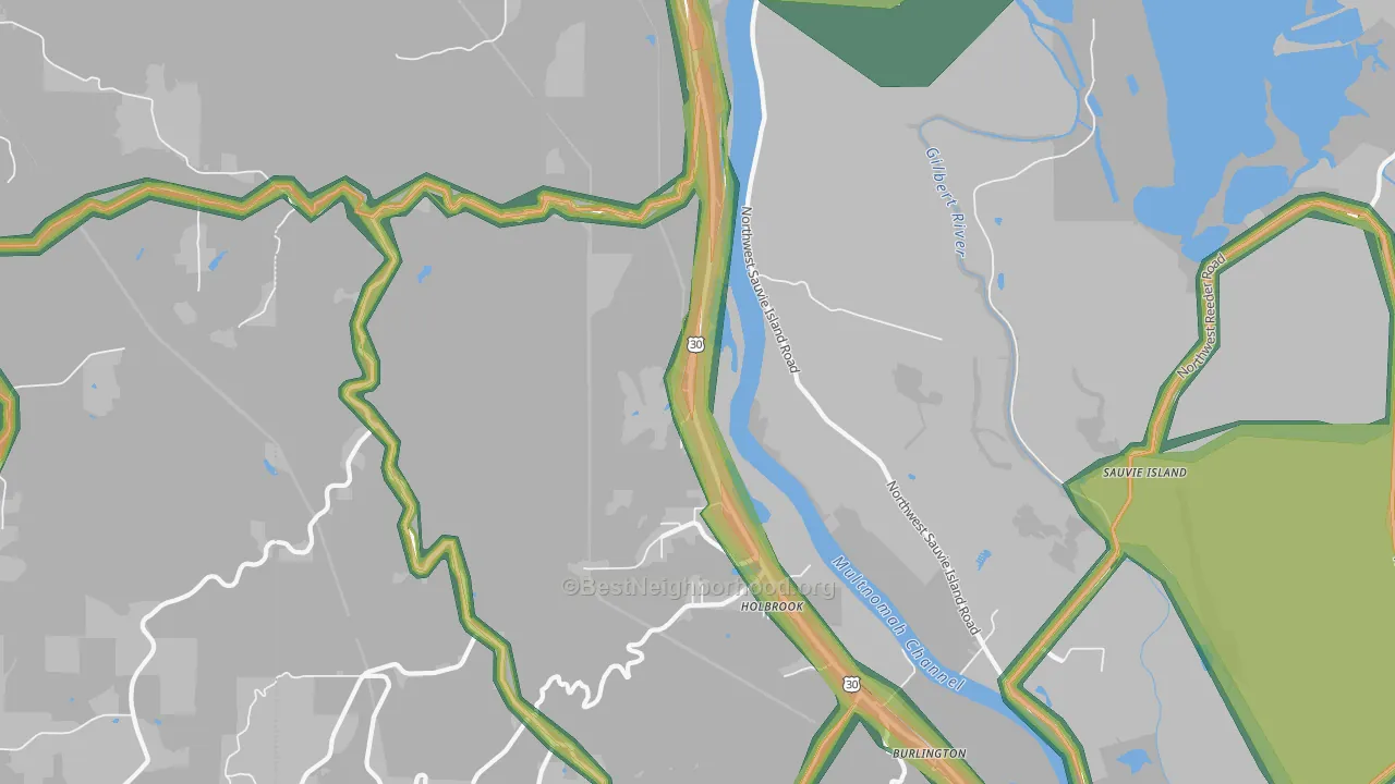 Holbrook, OR Map of Noise Levels in Holbrook