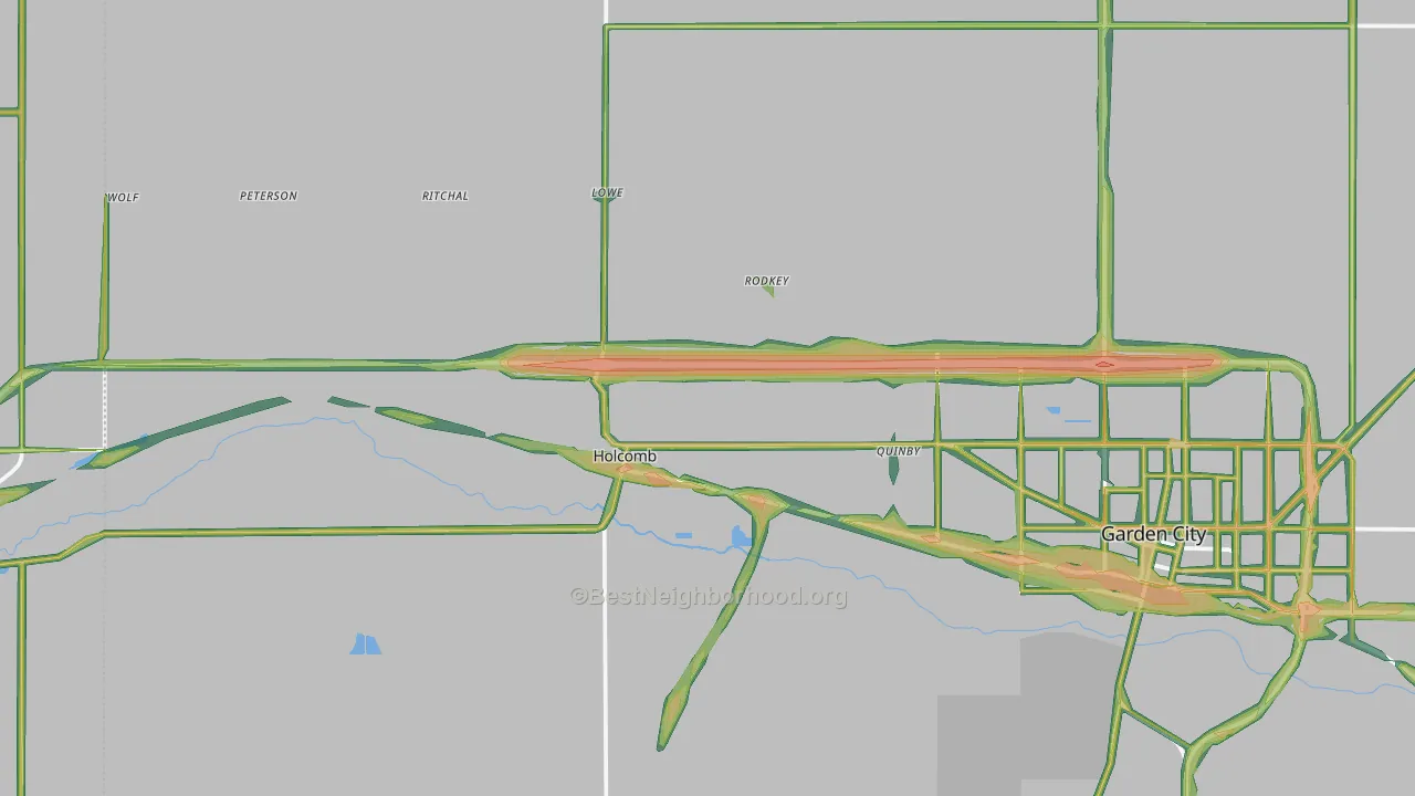 Holcomb, KS Map of Noise Levels in Holcomb
