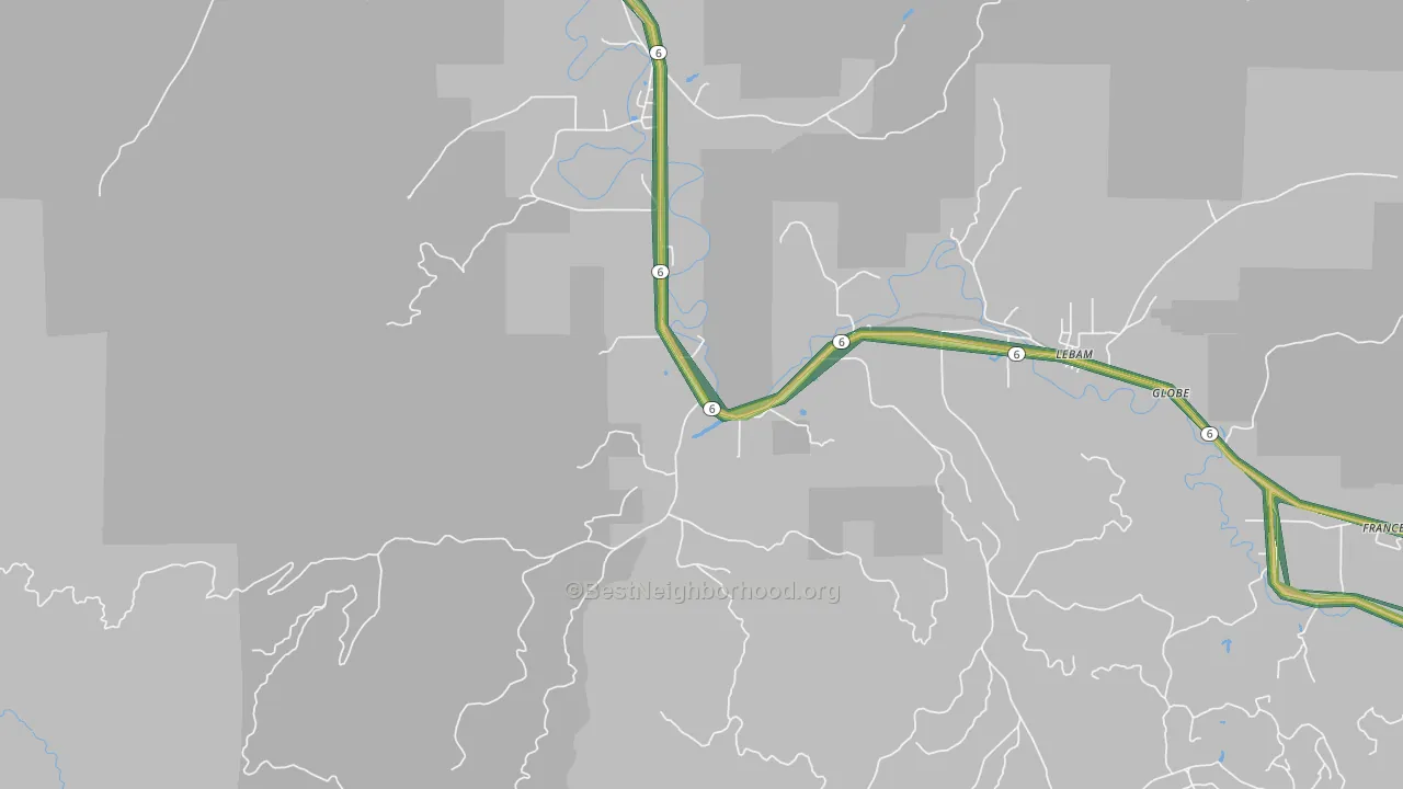 Holcomb, WA Map of Noise Levels in Holcomb