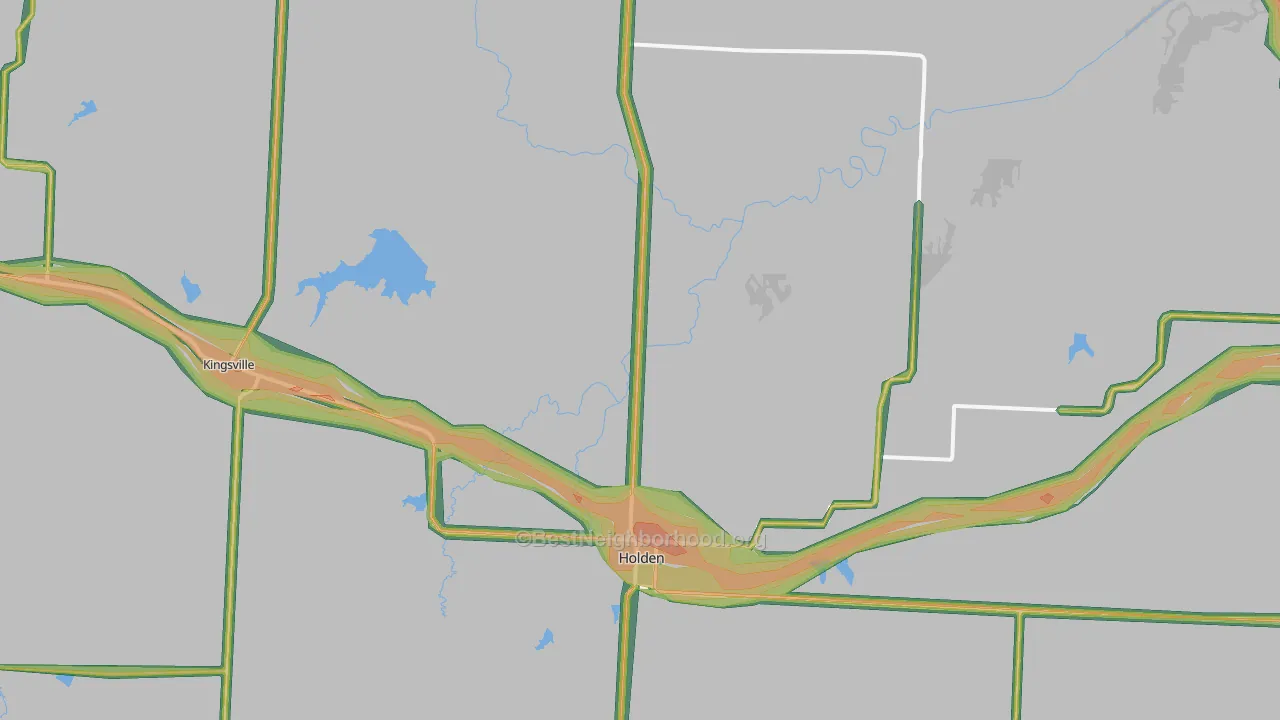 Holden, MO Map of Noise Levels in Holden