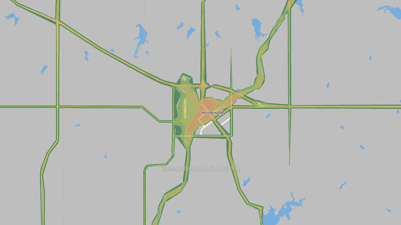 Holdenville, OK Map of Noise Levels in Holdenville