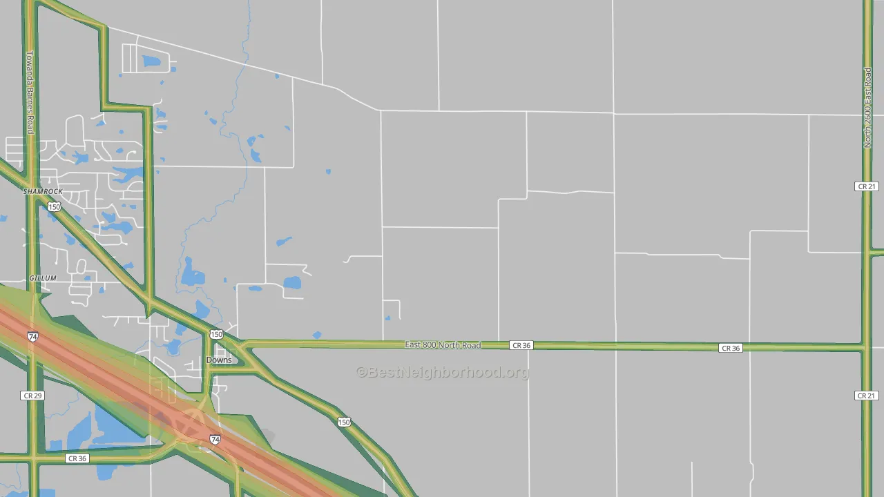 Holder, IL Map of Noise Levels in Holder
