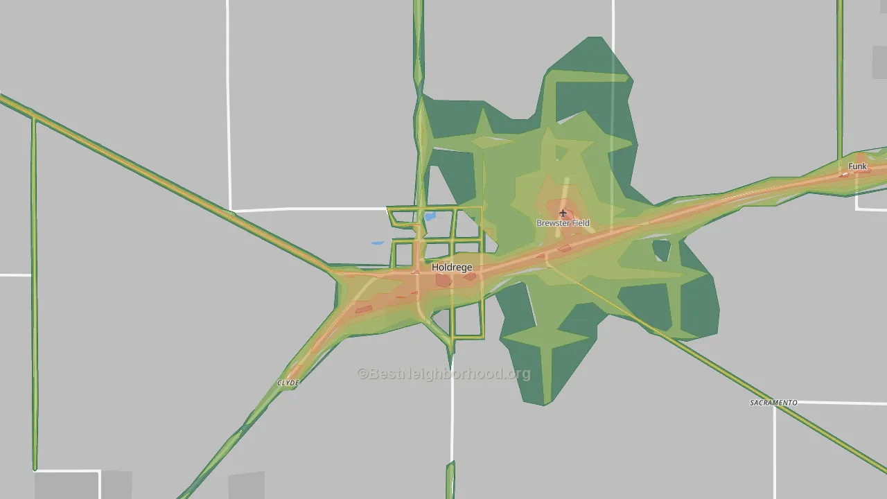 Holdrege, NE Map of Noise Levels in Holdrege