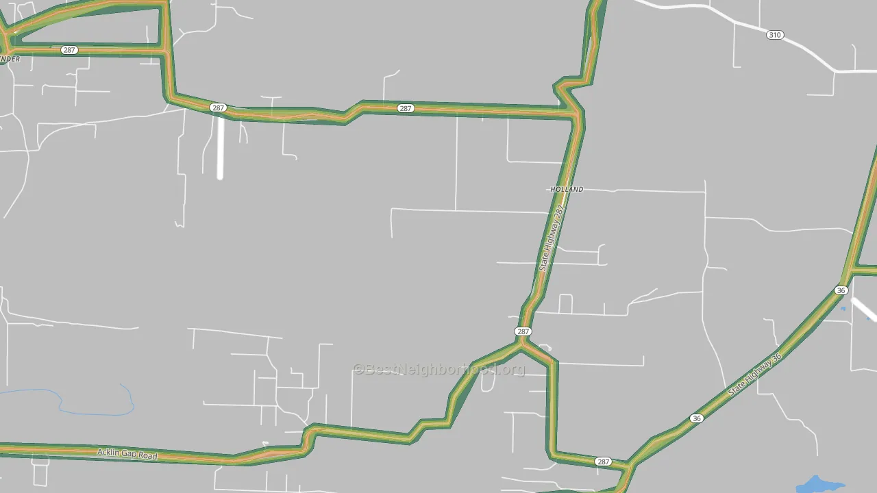Holland, AR Map of Noise Levels in Holland