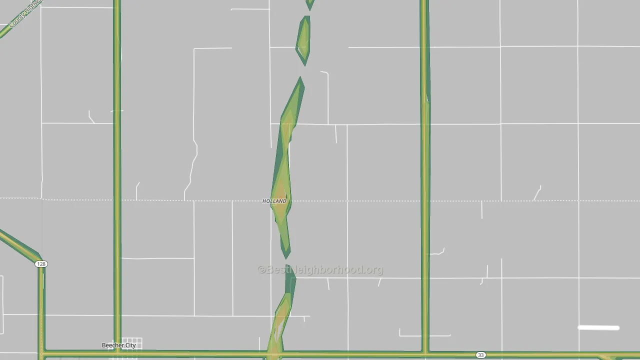 Holland, IL Map of Noise Levels in Holland