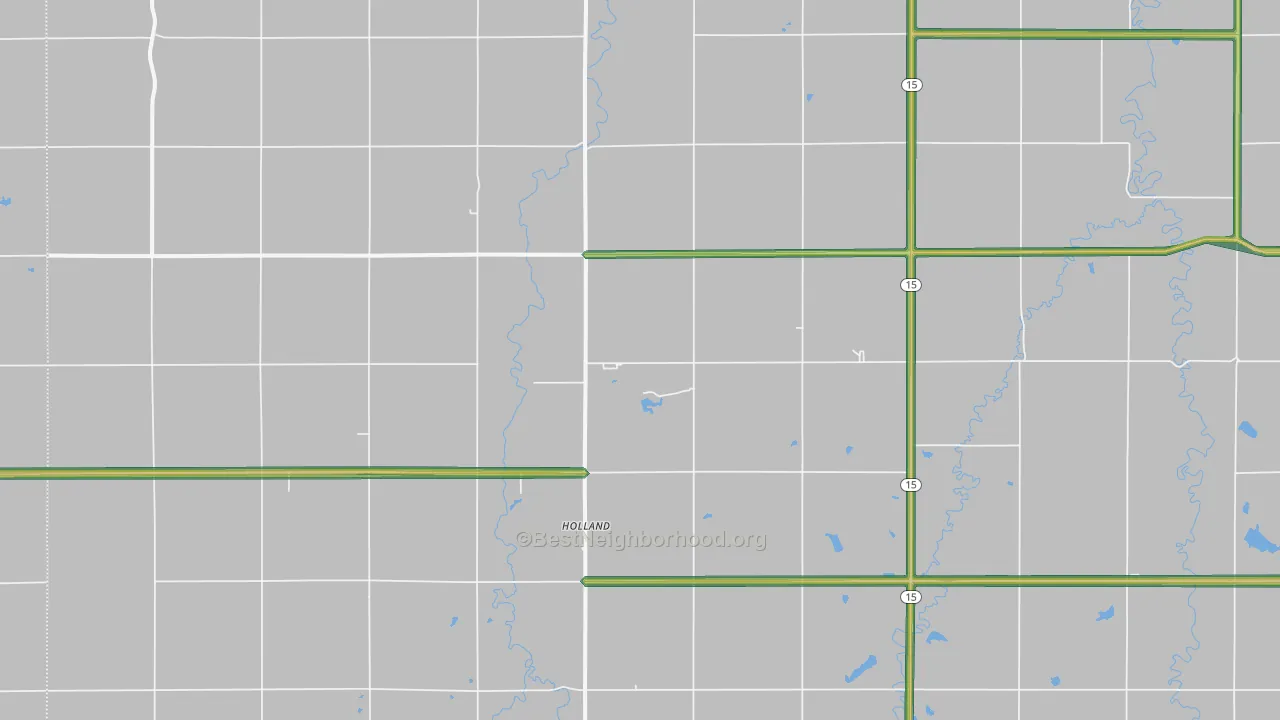 Holland, KS Map of Noise Levels in Holland