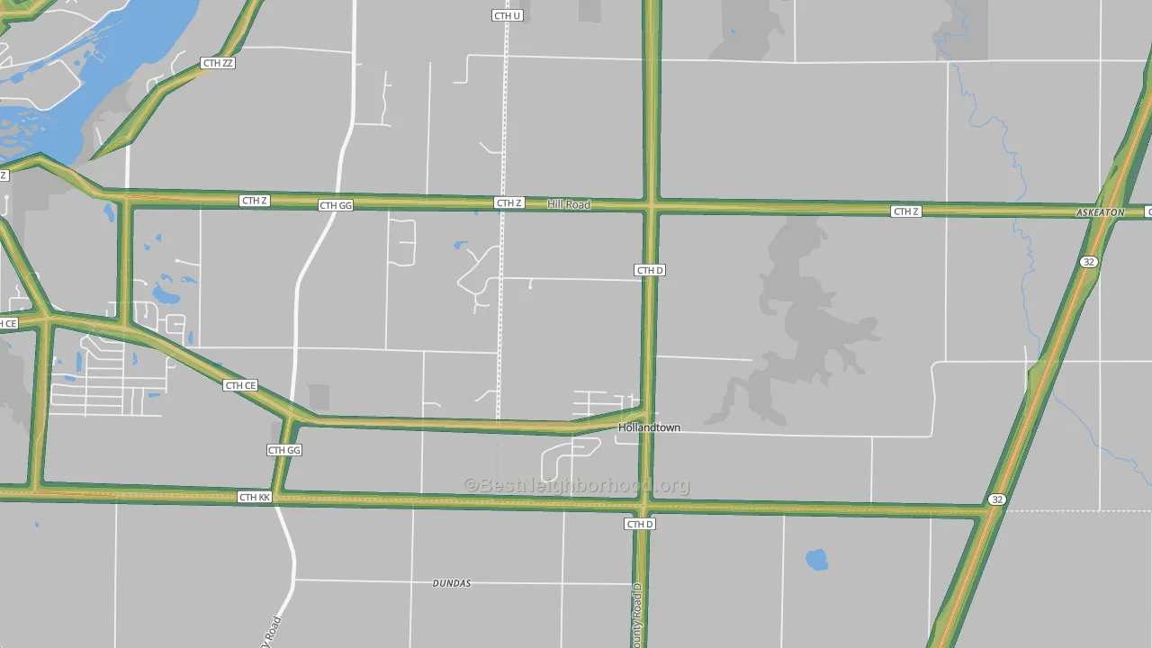 Holland, WI Map of Noise Levels in Holland
