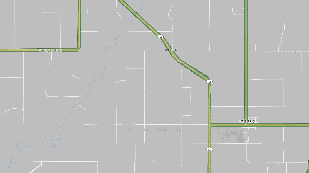 Holliday, IL Map of Noise Levels in Holliday