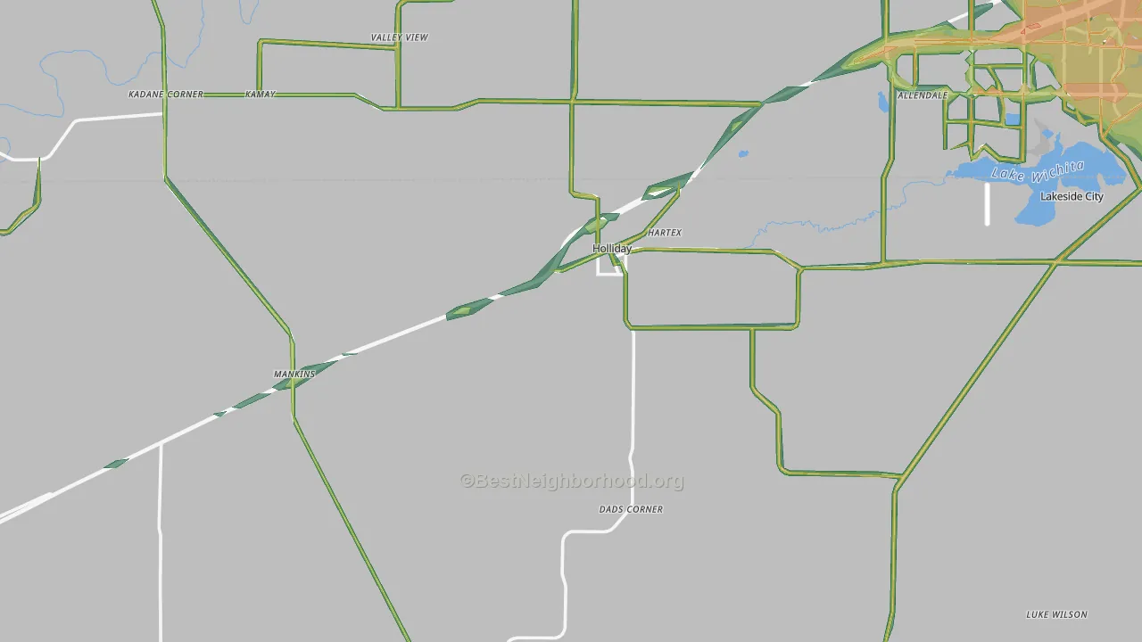 Holliday, TX Map of Noise Levels in Holliday