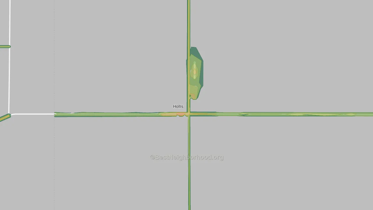 Hollis, OK Map of Noise Levels in Hollis