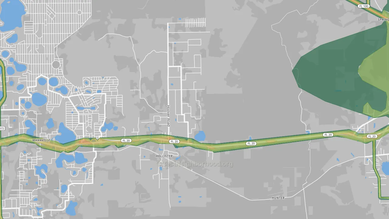 Hollister, FL Map of Noise Levels in Hollister