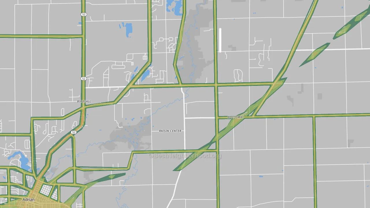 Holloway, MI Map of Noise Levels in Holloway