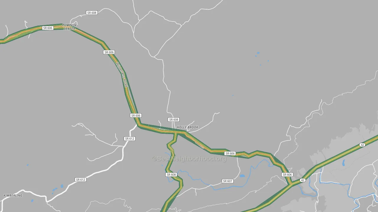 Holly Brook, VA Map of Noise Levels in Holly Brook