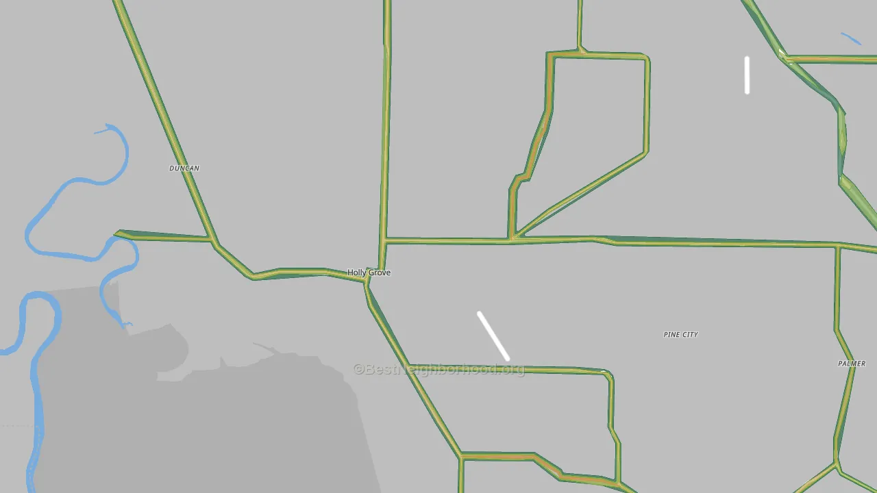 Holly Grove, AR Map of Noise Levels in Holly Grove