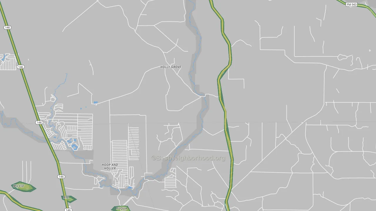 Holly Grove, TX Map of Noise Levels in Holly Grove