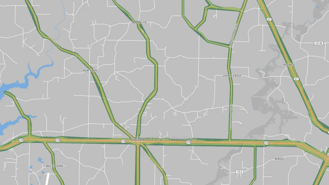 Holly Pond, AL Map of Noise Levels in Holly Pond