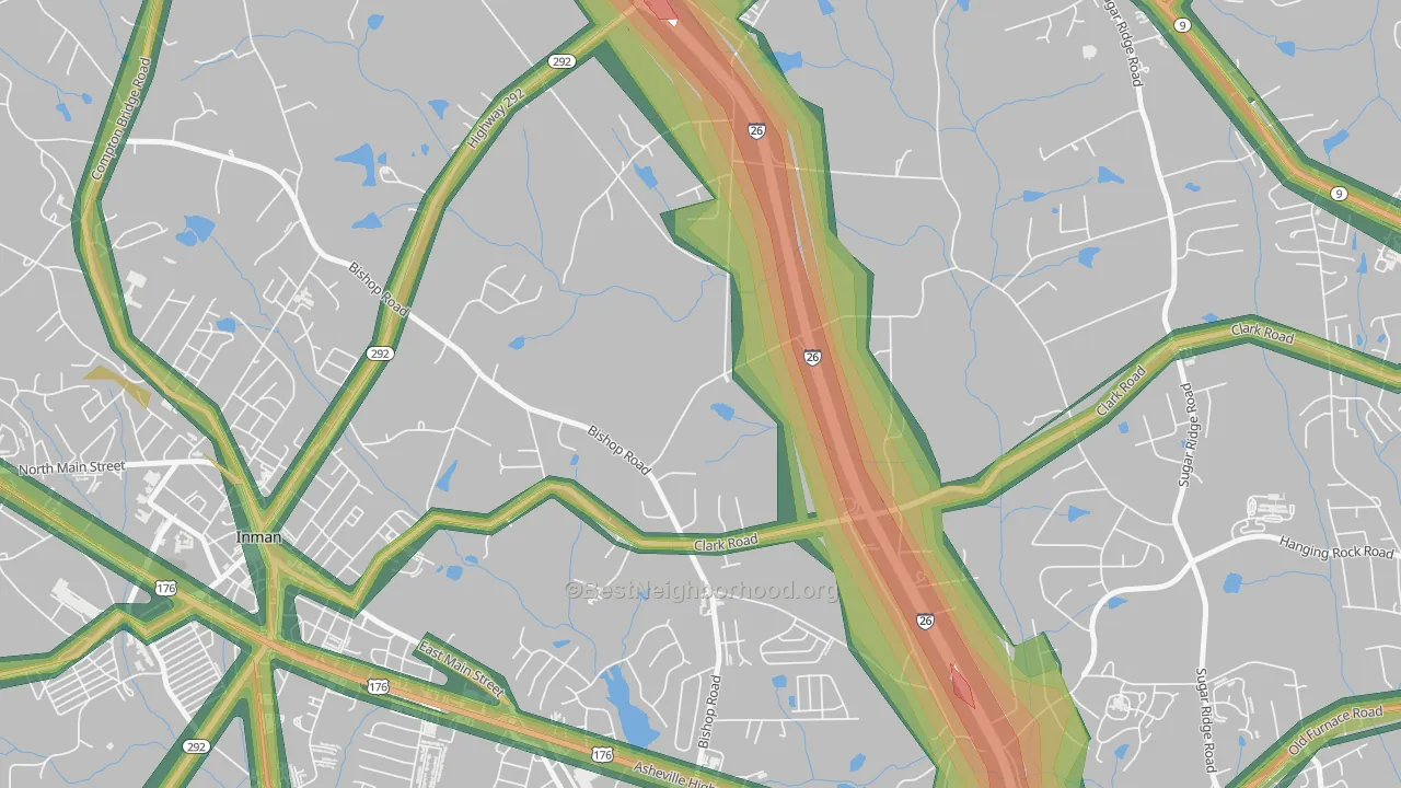 Holly Springs, SC Map of Noise Levels in Holly Springs