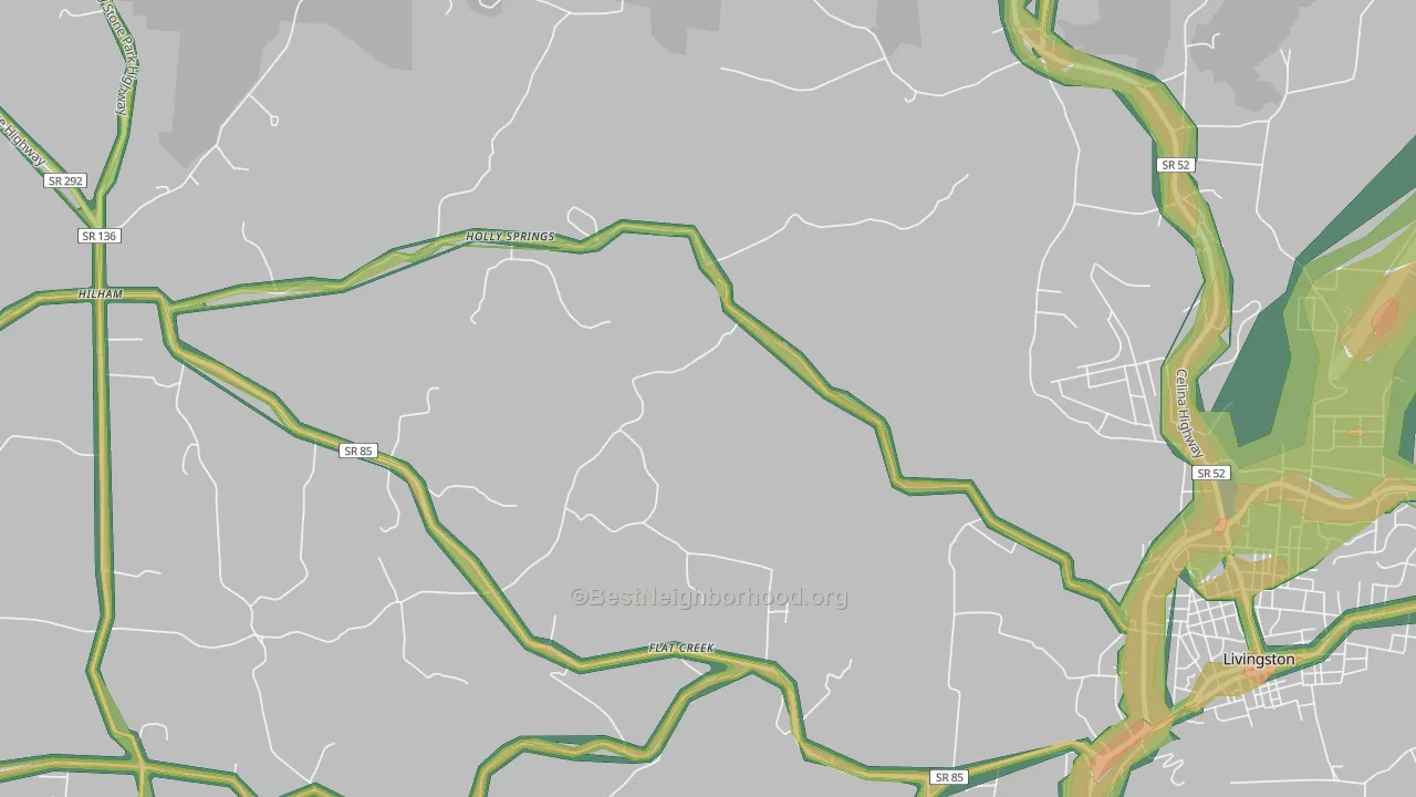 Holly Springs, TN Map of Noise Levels in Holly Springs