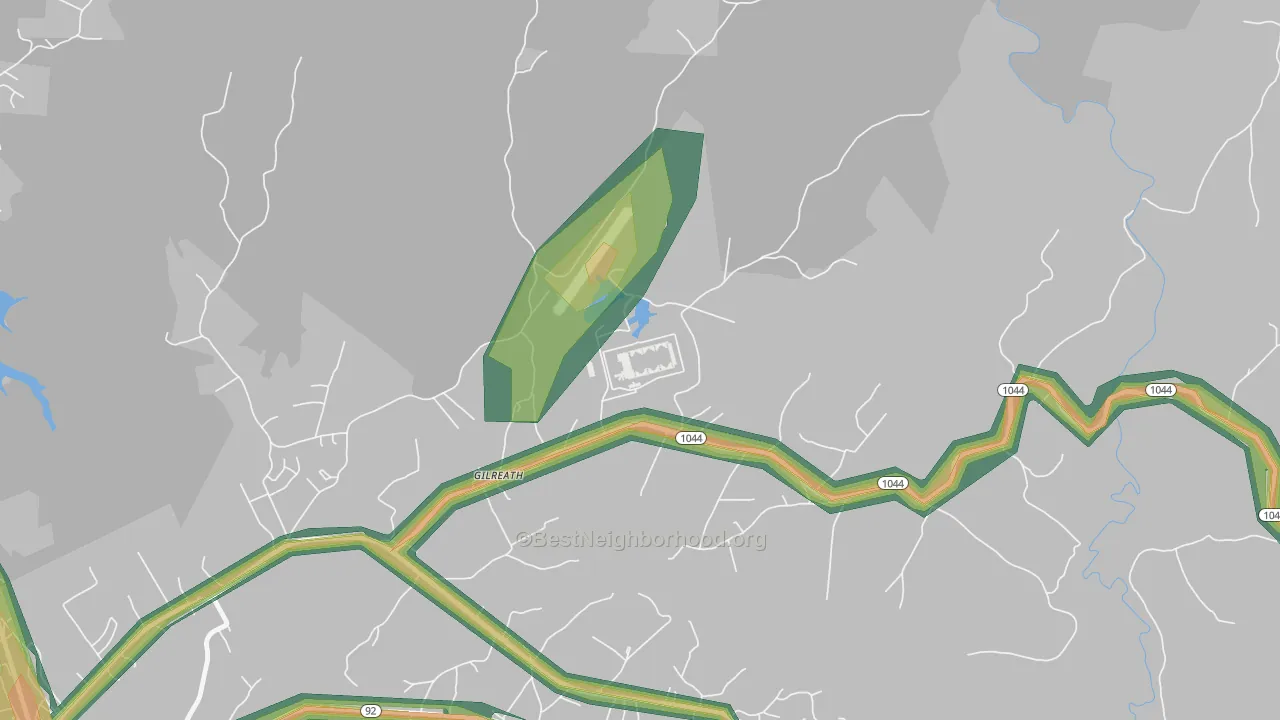 Hollyhill, KY Map of Noise Levels in Hollyhill