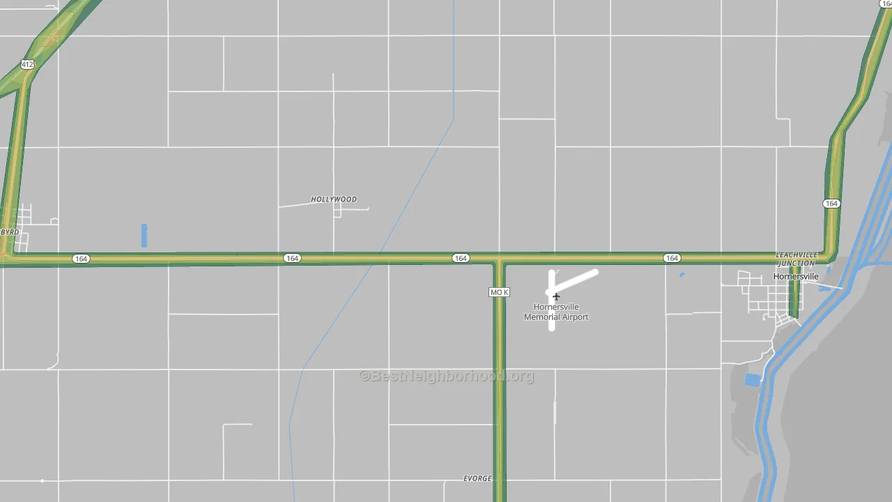 Hollywood, MO Map of Noise Levels in Hollywood