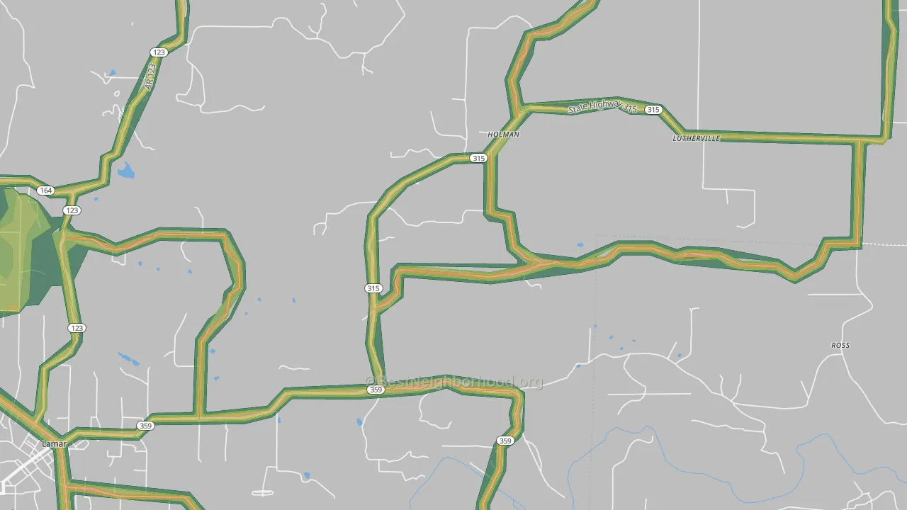 Holman, AR Map of Noise Levels in Holman