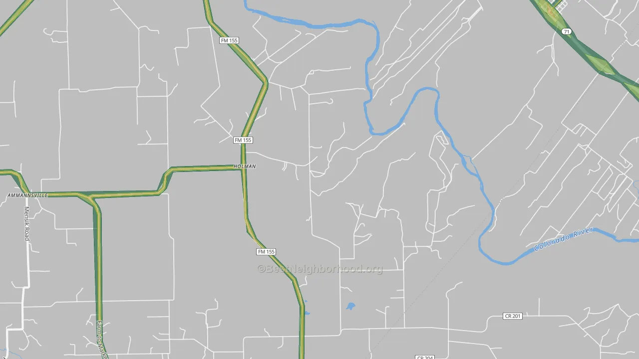 Holman, TX Map of Noise Levels in Holman