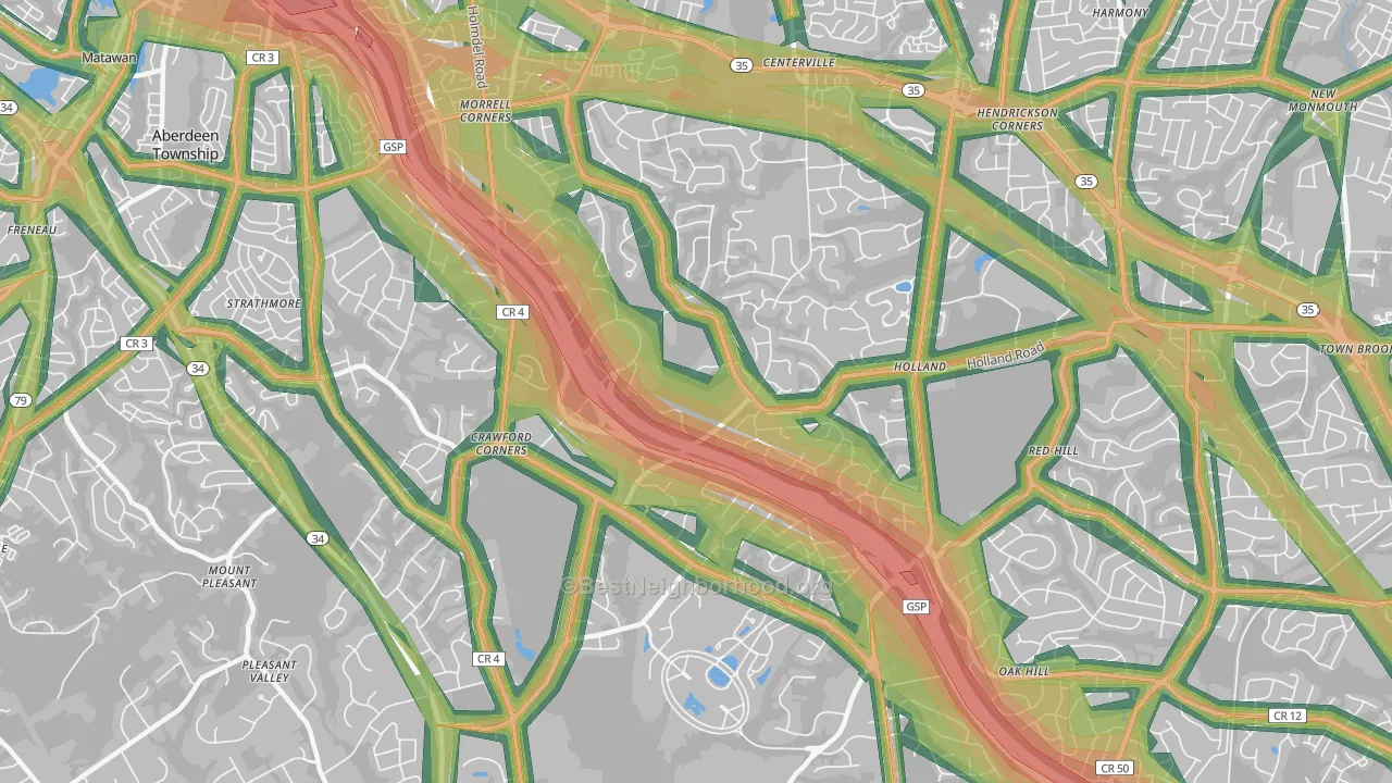 Holmdel, NJ Map of Noise Levels in Holmdel