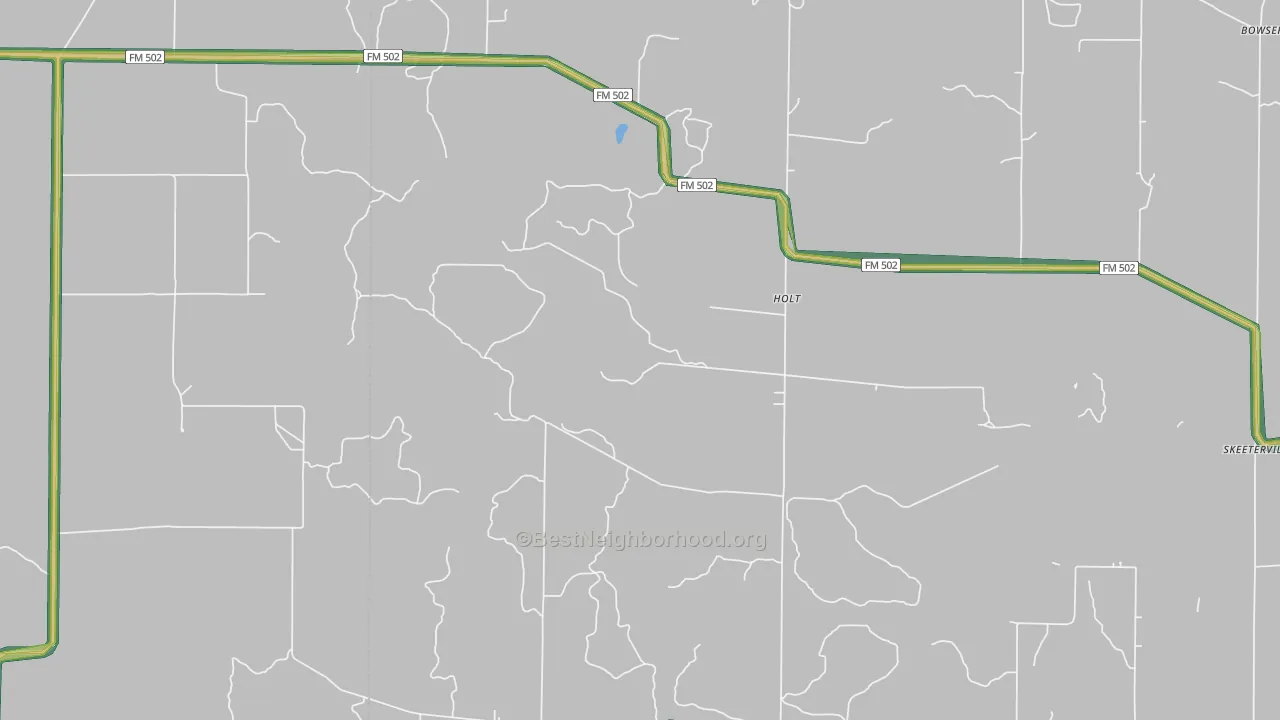 Holt, TX Map of Noise Levels in Holt
