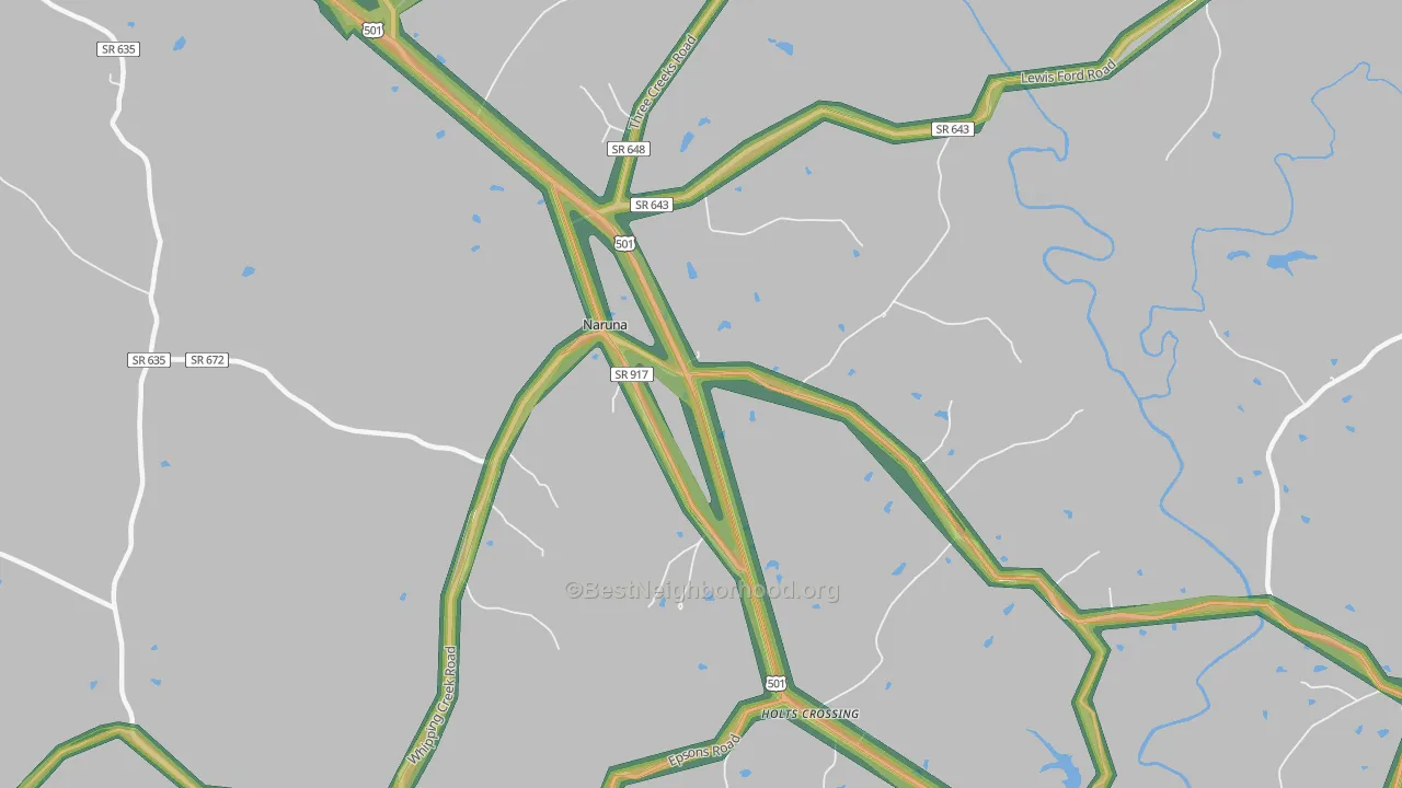 Holts Crossing, VA Map of Noise Levels in Holts Crossing