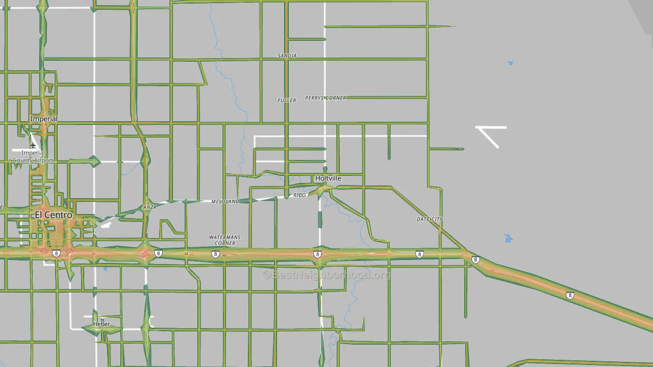 Holtville, CA Map of Noise Levels in Holtville