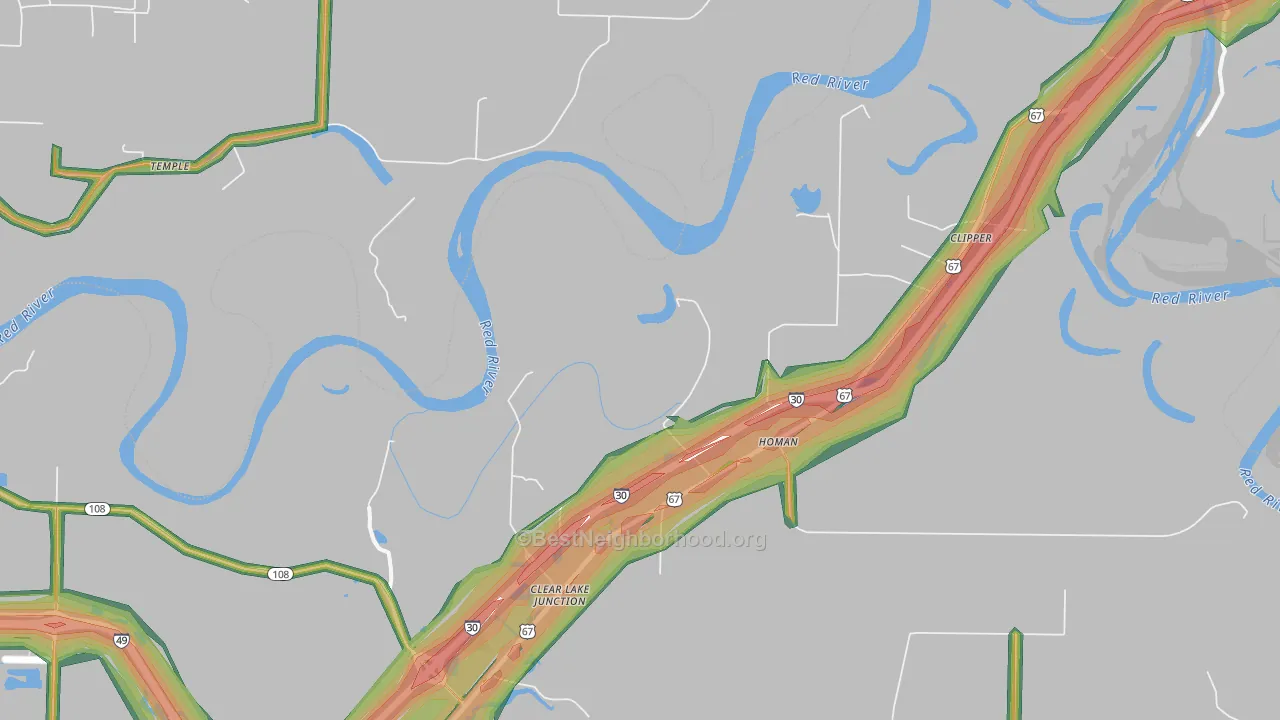 Homan, AR Map of Noise Levels in Homan