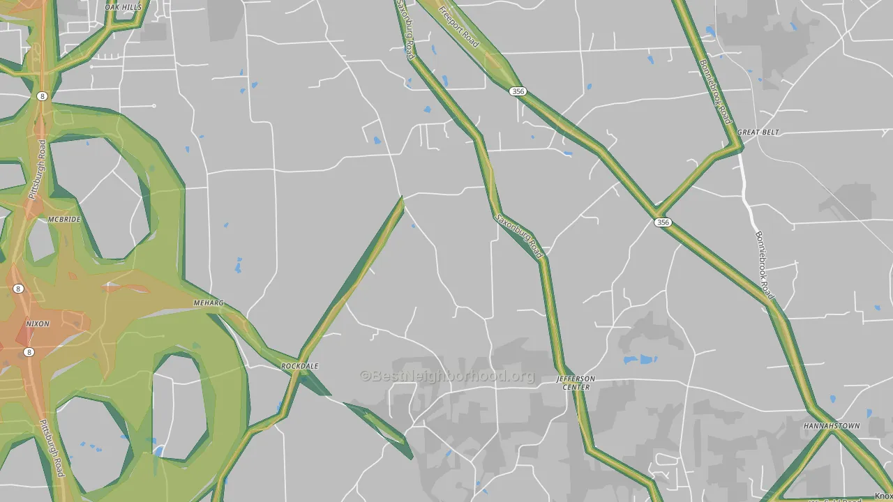 Homeacre, PA Map of Noise Levels in Homeacre