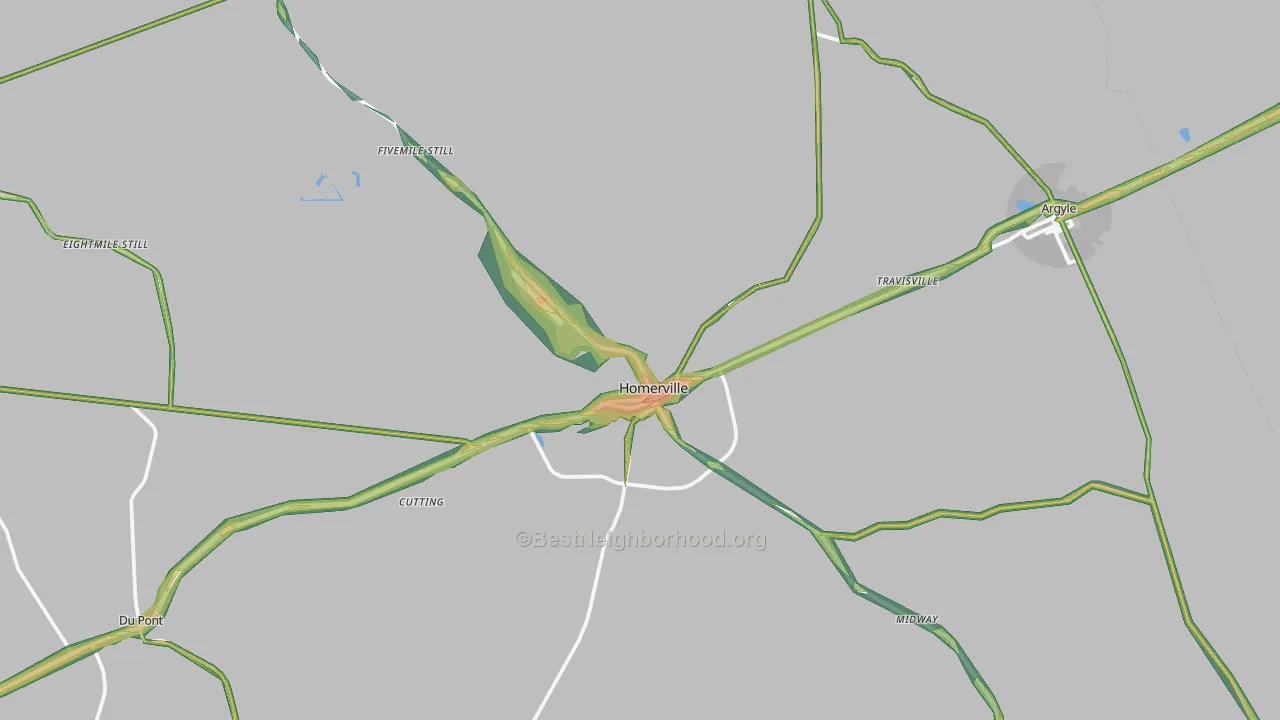 Homerville, GA Map of Noise Levels in Homerville