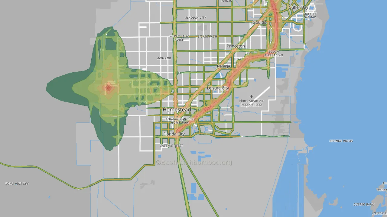 Homestead, FL Map of Noise Levels in Homestead