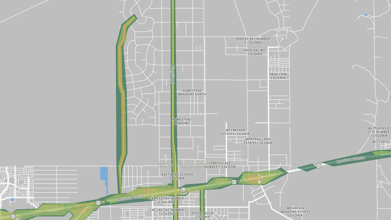 Homestead Meadows North, TX Map of Noise Levels in Homestead Meadows North